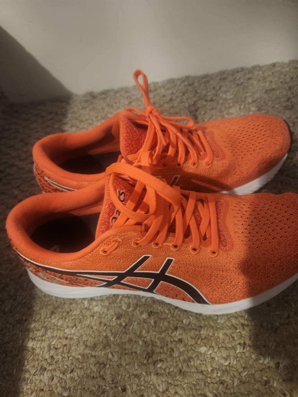 ASICS Orange Knit Running Shoes